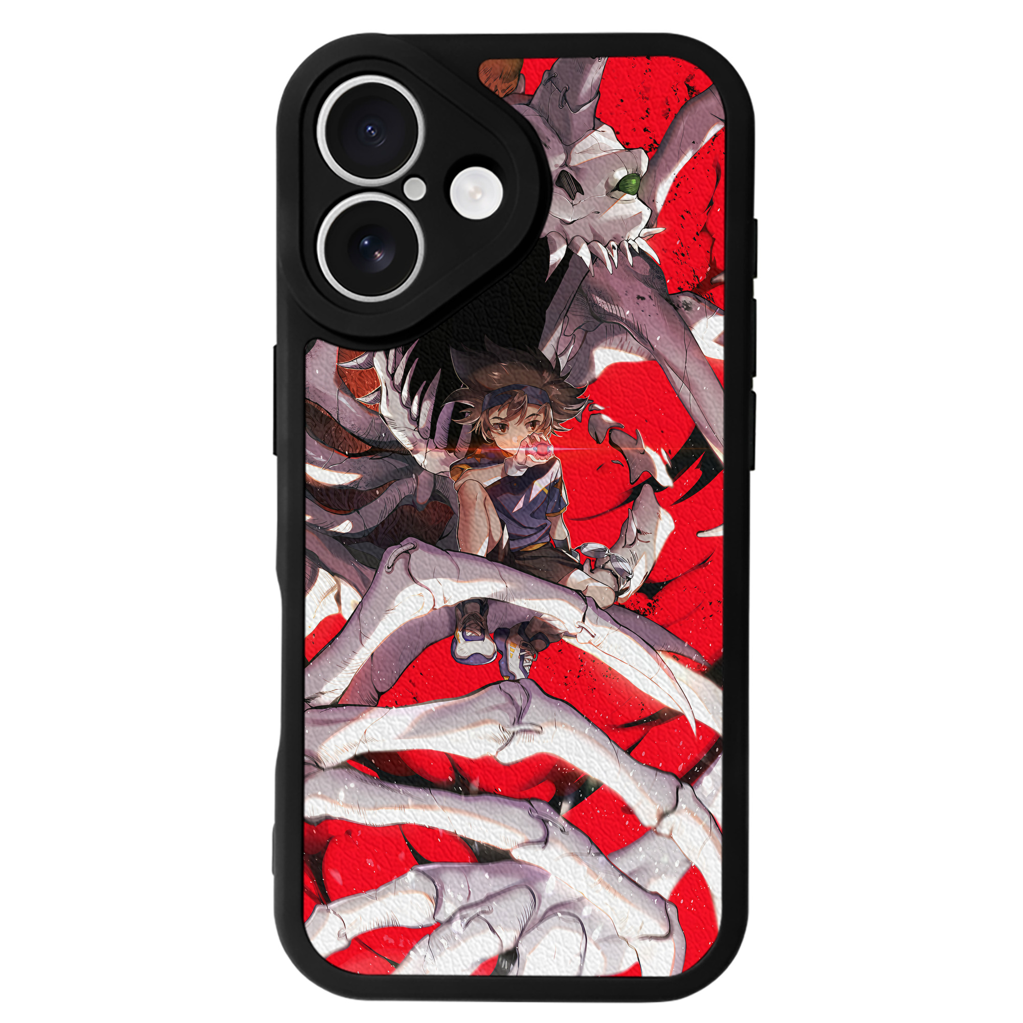 （画像用） Digimon デジタルモンスター/デジモン 【iPhone 16シリーズ対応】シリコンスマホケース（レザー調） 材質：シリコン